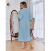 image:imageEkouaer Women Zipper Robe Fleece Long Sleeves Bathrobe Sleepwear Warm Soft Housecoat with Pockets Zip Up House DressesBaby Blue