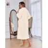 image:imageEkouaer Women Zipper Robe Fleece Long Sleeves Bathrobe Sleepwear Warm Soft Housecoat with Pockets Zip Up House DressesBeige