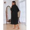 image:imageEkouaer Women Zipper Robe Fleece Long Sleeves Bathrobe Sleepwear Warm Soft Housecoat with Pockets Zip Up House DressesBlack