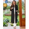 image:imageEkouaer Women Zipper Robe Fleece Long Sleeves Bathrobe Sleepwear Warm Soft Housecoat with Pockets Zip Up House DressesBlack