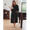 image:imageEkouaer Women Zipper Robe Fleece Long Sleeves Bathrobe Sleepwear Warm Soft Housecoat with Pockets Zip Up House DressesBlack