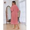 image:imageEkouaer Women Zipper Robe Fleece Long Sleeves Bathrobe Sleepwear Warm Soft Housecoat with Pockets Zip Up House DressesGray Purple