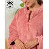 image:imageEkouaer Women Zipper Robe Fleece Long Sleeves Bathrobe Sleepwear Warm Soft Housecoat with Pockets Zip Up House DressesGray Purple