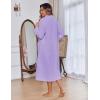 image:imageEkouaer Women Zipper Robe Fleece Long Sleeves Bathrobe Sleepwear Warm Soft Housecoat with Pockets Zip Up House DressesLavender