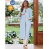 image:imageEkouaer Women Zipper Robe Fleece Long Sleeves Bathrobe Sleepwear Warm Soft Housecoat with Pockets Zip Up House DressesLight Blue