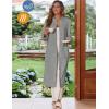 image:imageEkouaer Women Zipper Robe Fleece Long Sleeves Bathrobe Sleepwear Warm Soft Housecoat with Pockets Zip Up House DressesLight Gray