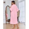 image:imageEkouaer Women Zipper Robe Fleece Long Sleeves Bathrobe Sleepwear Warm Soft Housecoat with Pockets Zip Up House DressesLight Pink