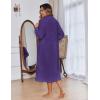 image:imageEkouaer Women Zipper Robe Fleece Long Sleeves Bathrobe Sleepwear Warm Soft Housecoat with Pockets Zip Up House DressesPurple