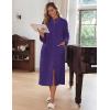 image:imageEkouaer Women Zipper Robe Fleece Long Sleeves Bathrobe Sleepwear Warm Soft Housecoat with Pockets Zip Up House DressesPurple