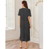 image:imageEkouaer Women Zipper Robe Lightweight House Coat Zipper Front Long Nightgown Soft Loungewear with Pockets S3XLDeep Gray