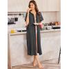 image:imageEkouaer Women Zipper Robe Lightweight House Coat Zipper Front Long Nightgown Soft Loungewear with Pockets S3XLDeep Gray