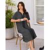 image:imageEkouaer Women Zipper Robe Lightweight House Coat Zipper Front Long Nightgown Soft Loungewear with Pockets S3XLDeep Gray