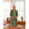 image:imageEkouaer Women Zipper Robe Lightweight House Coat Zipper Front Short Bathrobes Soft Nightgown with Pockets S3XLArmy Green
