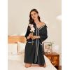 image:imageEkouaer Women Zipper Robe Lightweight House Coat Zipper Front Short Bathrobes Soft Nightgown with Pockets S3XLBlack