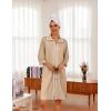 image:imageEkouaer Women Zipper Robe Lightweight House Coat Zipper Front Short Bathrobes Soft Nightgown with Pockets S3XLKhaki