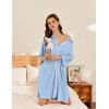 image:imageEkouaer Women Zipper Robe Lightweight House Coat Zipper Front Short Bathrobes Soft Nightgown with Pockets S3XLLight Blue