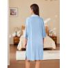 image:imageEkouaer Women Zipper Robe Lightweight House Coat Zipper Front Short Bathrobes Soft Nightgown with Pockets S3XLLight Blue