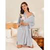 image:imageEkouaer Women Zipper Robe Lightweight House Coat Zipper Front Short Bathrobes Soft Nightgown with Pockets S3XLLight Grey
