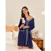 image:imageEkouaer Women Zipper Robe Lightweight House Coat Zipper Front Short Bathrobes Soft Nightgown with Pockets S3XLNavy Blue
