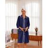 image:imageEkouaer Women Zipper Robe Lightweight House Coat Zipper Front Short Bathrobes Soft Nightgown with Pockets S3XLNavy Blue