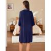 image:imageEkouaer Women Zipper Robe Lightweight House Coat Zipper Front Short Bathrobes Soft Nightgown with Pockets S3XLNavy Blue