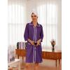 image:imageEkouaer Women Zipper Robe Lightweight House Coat Zipper Front Short Bathrobes Soft Nightgown with Pockets S3XLPurple