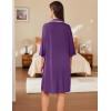 image:imageEkouaer Women Zipper Robe Lightweight House Coat Zipper Front Short Bathrobes Soft Nightgown with Pockets S3XLPurple