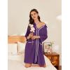 image:imageEkouaer Women Zipper Robe Lightweight House Coat Zipper Front Short Bathrobes Soft Nightgown with Pockets S3XLPurple