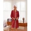 image:imageEkouaer Women Zipper Robe Lightweight House Coat Zipper Front Short Bathrobes Soft Nightgown with Pockets S3XLWine Red