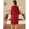 image:imageEkouaer Women Zipper Robe Lightweight House Coat Zipper Front Short Bathrobes Soft Nightgown with Pockets S3XLWine Red