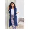 image:imageEkouaer Women Zipper Robe Long Sleeve House Coats Velour Robes Soft Bathrobe with Pockets Nightgown S3XLNavy Blue