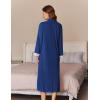 image:imageEkouaer Women Zipper Robe Long Sleeve House Coats Velour Robes Soft Bathrobe with Pockets Nightgown S3XLNavy Blue