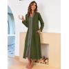 image:imageEkouaer Women Zipper Robe Long Sleeve Loungewear Lightweight Housecoat Full Length Nightgown with PocketsArmy Green