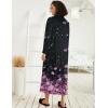 image:imageEkouaer Women Zipper Robe Long Sleeve Loungewear Lightweight Housecoat Full Length Nightgown with PocketsBlack Sakura