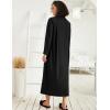 image:imageEkouaer Women Zipper Robe Long Sleeve Loungewear Lightweight Housecoat Full Length Nightgown with PocketsBlack With Grey