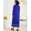 image:imageEkouaer Women Zipper Robe Long Sleeve Loungewear Lightweight Housecoat Full Length Nightgown with PocketsBlue Ethnic Floral