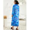 image:imageEkouaer Women Zipper Robe Long Sleeve Loungewear Lightweight Housecoat Full Length Nightgown with PocketsBlue Floral