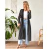 image:imageEkouaer Women Zipper Robe Long Sleeve Loungewear Lightweight Housecoat Full Length Nightgown with PocketsDark Gray