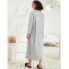 image:imageEkouaer Women Zipper Robe Long Sleeve Loungewear Lightweight Housecoat Full Length Nightgown with PocketsGray