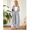 image:imageEkouaer Women Zipper Robe Long Sleeve Loungewear Lightweight Housecoat Full Length Nightgown with PocketsGray