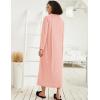 image:imageEkouaer Women Zipper Robe Long Sleeve Loungewear Lightweight Housecoat Full Length Nightgown with PocketsLight Coralline