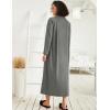 image:imageEkouaer Women Zipper Robe Long Sleeve Loungewear Lightweight Housecoat Full Length Nightgown with PocketsMedium Grey