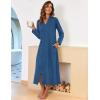 image:imageEkouaer Women Zipper Robe Long Sleeve Loungewear Lightweight Housecoat Full Length Nightgown with PocketsNavy