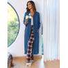 image:imageEkouaer Women Zipper Robe Long Sleeve Loungewear Lightweight Housecoat Full Length Nightgown with PocketsNavy