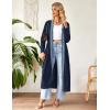 image:imageEkouaer Women Zipper Robe Long Sleeve Loungewear Lightweight Housecoat Full Length Nightgown with PocketsNavy Blue