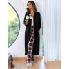 image:imageEkouaer Women Zipper Robe Long Sleeve Loungewear Lightweight Housecoat Full Length Nightgown with PocketsPure Black