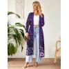 image:imageEkouaer Women Zipper Robe Long Sleeve Loungewear Lightweight Housecoat Full Length Nightgown with PocketsPurple Floral