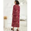 image:imageEkouaer Women Zipper Robe Long Sleeve Loungewear Lightweight Housecoat Full Length Nightgown with PocketsRed Floral