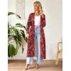 image:imageEkouaer Women Zipper Robe Long Sleeve Loungewear Lightweight Housecoat Full Length Nightgown with PocketsRed Floral