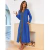 image:imageEkouaer Women Zipper Robe Long Sleeve Loungewear Lightweight Housecoat Full Length Nightgown with PocketsSnorkel Blue